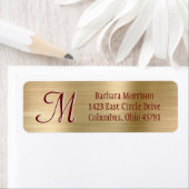 Elegant stijlvol goudrood monogram Eigen logo Etiket (Insitu)