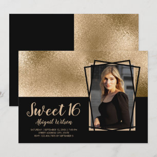 Elegant stijlvol goudzwart, zestien jaar oud kaart