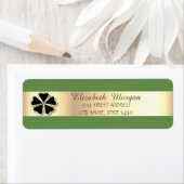Elegant Stijlvol, Groen, Gold Shamrock Adres Etiket (Insitu)