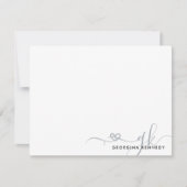 Elegant stijlvol hartscript 2-monogram Initiaal Notitiekaartje (Voorkant)