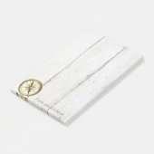Elegant stijlvol, houtextuur, nitisch kompas post-it® notes (Schuin)