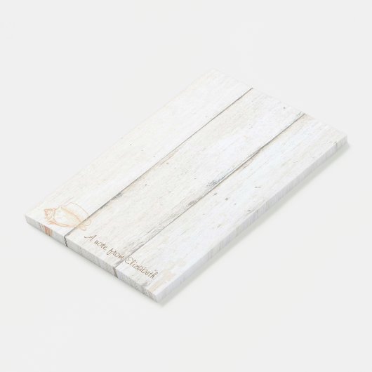 Elegant stijlvol, houtextuur, Seashell Post-it® Notes (Schuin)