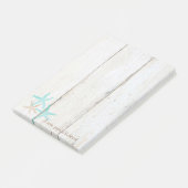 Elegant stijlvol, houtextuur, zeesterren post-it® notes (Schuin)
