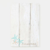 Elegant stijlvol, houtextuur, zeesterren post-it® notes (Voorkant)