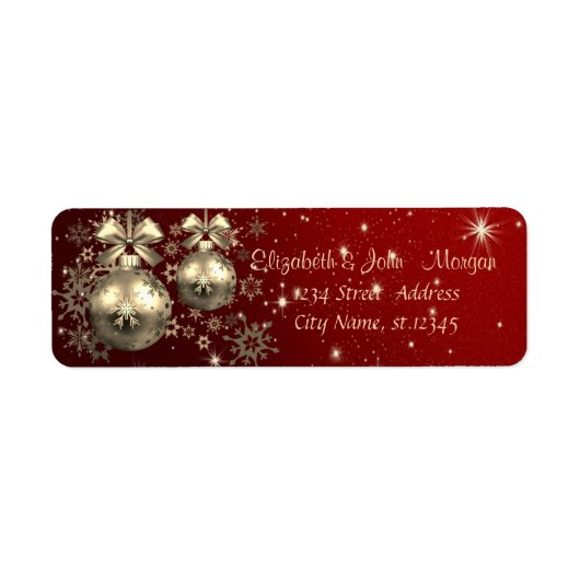 Elegant Stijlvol, kerstballen, Snowflakes Etiket (Voorkant)