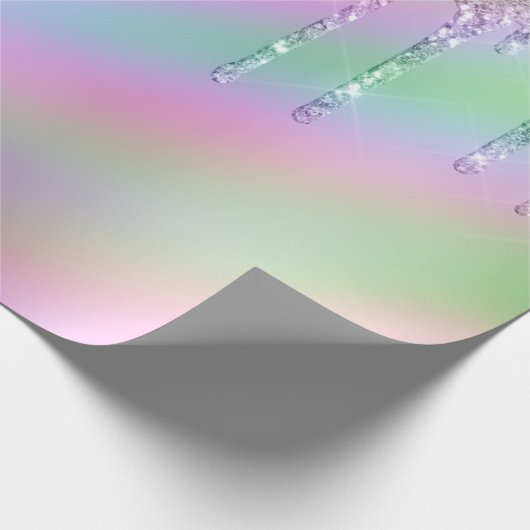 Elegant stijlvol, kleurrijk holografisch glitter d cadeaupapier (Hoek)