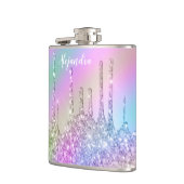 Elegant stijlvol, kleurrijk holografisch glitter d heupfles (Links)