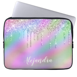 Elegant stijlvol, kleurrijk holografisch glitter d laptop sleeve