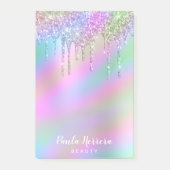Elegant stijlvol, kleurrijk holografisch glitter d post-it® notes (Voorkant)