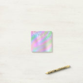 Elegant stijlvol, kleurrijk holografisch glitter d post-it® notes (Op bureau)