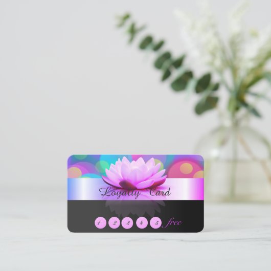 Elegant Stijlvol, kleurrijke Bokeh Lotus Klantenkaartje (Staand voorkant)