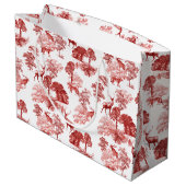 Elegant Stijlvol Landelijk Toile Herten Fox in Woo Groot Cadeauzakje (Achterkant Gekanteld)