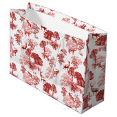 Elegant Stijlvol Landelijk Toile Herten Fox in Woo Groot Cadeauzakje (Voorkant Gekanteld)