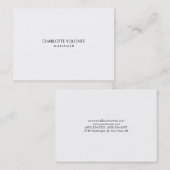 Elegant stijlvol, minimalistisch wit visitekaartje (Voorkant / Achterkant)