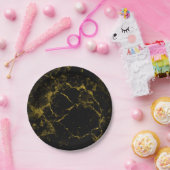 elegant stijlvol, modern chic zwart en goudmarmer papieren bordje (Feest)