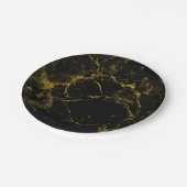 elegant stijlvol, modern chic zwart en goudmarmer papieren bordje (Gekanteld)
