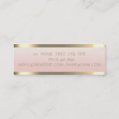 Elegant stijlvol, modern Faux Gold Striped, Roze Mini Visitekaartje (Achterkant)