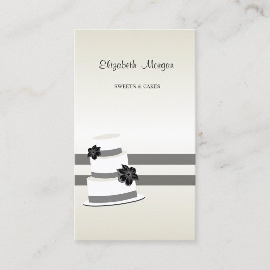 Elegant stijlvol, modern, gestreept, Cake Visitekaartje (Voorkant)