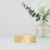 Elegant stijlvol, modern goud, lips, as, Makeup Mini Visitekaartje (Staand voorkant)