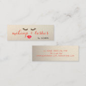 Elegant Stijlvol Modern, Lips, Lashes, Makeup Mini Visitekaartje (Voorkant / Achterkant)
