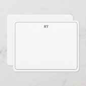 Elegant stijlvol monogram Initialen Modern Lijst Notitiekaartje (Voorkant / Achterkant)