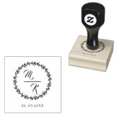 Elegant, stijlvol monogram krans 	rubberstempel (Gestempeld)
