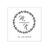 Elegant, stijlvol monogram krans 	rubberstempel (Afrduk)