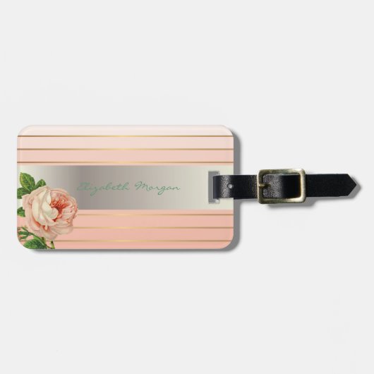 Elegant stijlvol ontwerp, bloemen, Rozen Bagagelabel (Voorkant horizontaal)