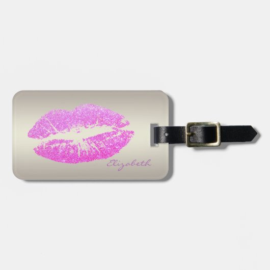 Elegant stijlvol ontwerp - Glitterielips, op maat  Bagagelabel (Voorkant horizontaal)
