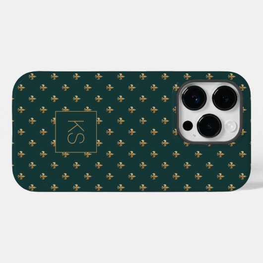 Elegant stijlvol patroon monogram Case-Mate iPhone case (Achterkant (horizontaal))