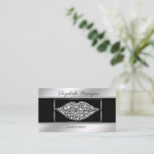 Elegant stijlvol, proesional Diamonds Lips Visitekaartje (Staand voorkant)