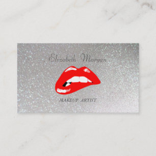 Elegant Stijlvol Proesional Silver Glitter-Lips Visitekaartje