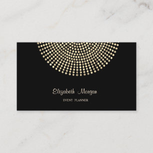 Elegant Stijlvol Professioneel, Zwart, Gouden Stip Visitekaartje