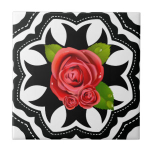 Elegant stijlvol Romantic Floral Modern Pattern Tegeltje