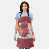 Elegant Stijlvol Rood Tulp Abstract Patroon Schort (Gedragen)