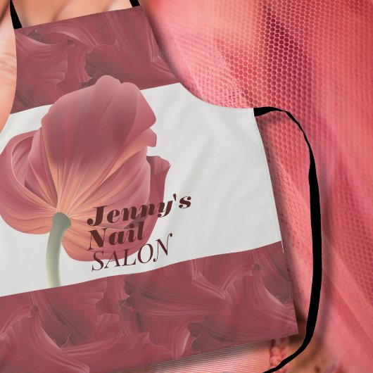 Elegant Stijlvol Rood Tulp Abstract Patroon Schort