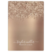 Elegant stijlvol roos goudglitter make-up en haar klembord (Achterkant)