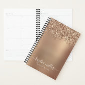 Elegant stijlvol roos goudglitter make-up en haar planner (Display)