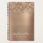 Elegant stijlvol roos goudglitter make-up en haar planner (Voorkant)
