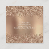 Elegant stijlvol roos goudglitter make-up en haar vierkante visitekaartje (Achterkant)