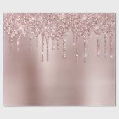 Elegant, stijlvol roos goudglitterdruppels cadeaupapier (Vlak)