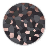 Elegant stijlvol roos goudgrijs en zwart mozaïek keramische knop (Voorkant)