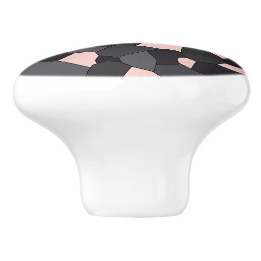 Elegant stijlvol roos goudgrijs en zwart mozaïek keramische knop (Zijkant)