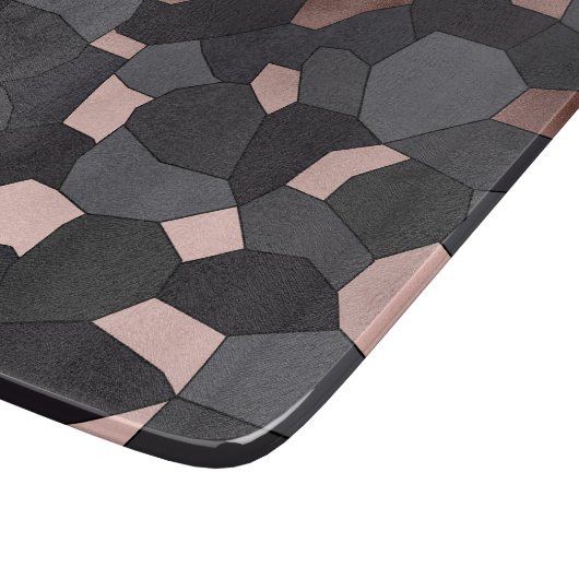 Elegant stijlvol roos goudgrijs en zwart mozaïek snijplank (Hoek)