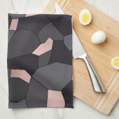 Elegant stijlvol roos goudgrijs en zwart mozaïek theedoek (Quarter Fold)