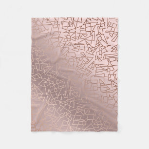 Elegant stijlvol roos goudroze geometrische vormge fleece deken