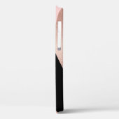 Elegant stijlvol roos goudroze zwart Case-Mate iPhone case (Achterkant / Links)