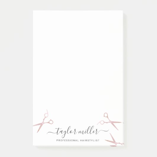 Elegant stijlvol roos goudschaar post-it® notes (Voorkant)