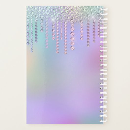 Elegant, stijlvol, roze en blauwe diamanten planner (Achterkant)
