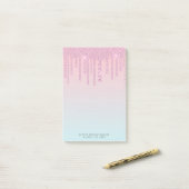 Elegant, stijlvol, roze en blauwe diamanten post-it® notes (Op bureau)